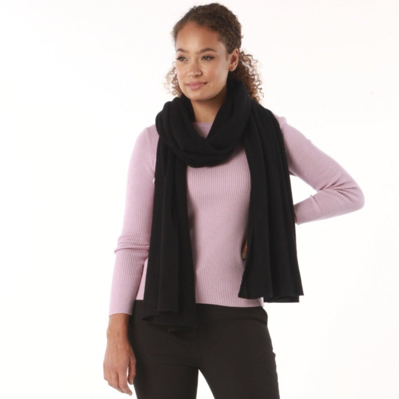 Black cashmere scarves women's top