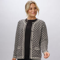 GEOMETRIC BLACK CARDIGAN