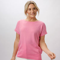 100% PIMA COTTON BLUSH PINK BOAT NECK