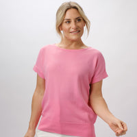 100%PIMA COTTON BLUSH PINK BOAT NECK