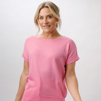 100% PIMA COTTON BLUSH PINK BOAT NECK