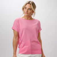 100%PIMA COTTON BLUSH PINK BOAT NECK