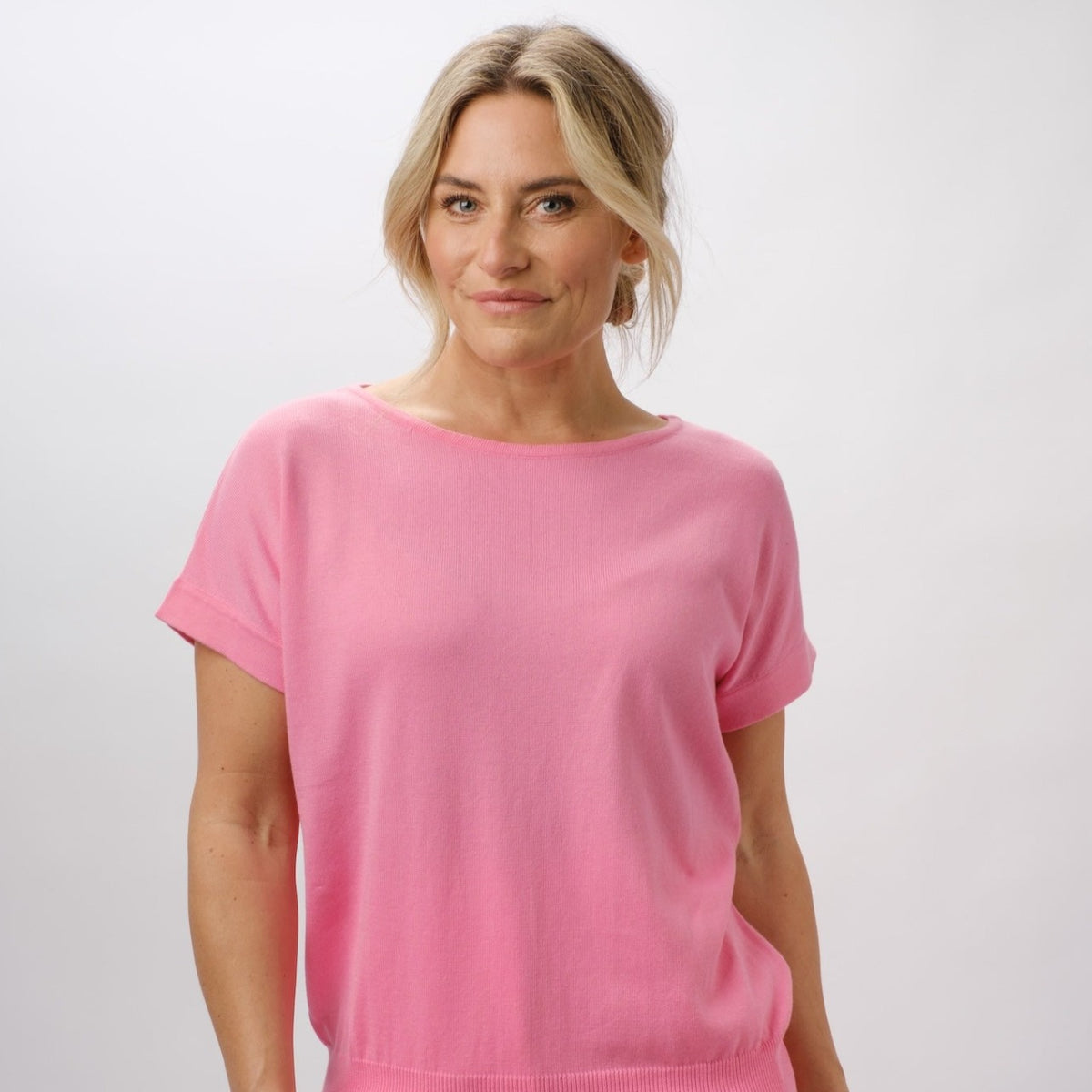 100% PIMA COTTON BLUSH PINK BOAT NECK