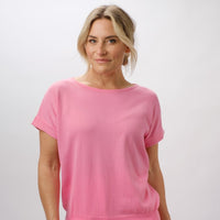 100%PIMA COTTON BLUSH PINK BOAT NECK