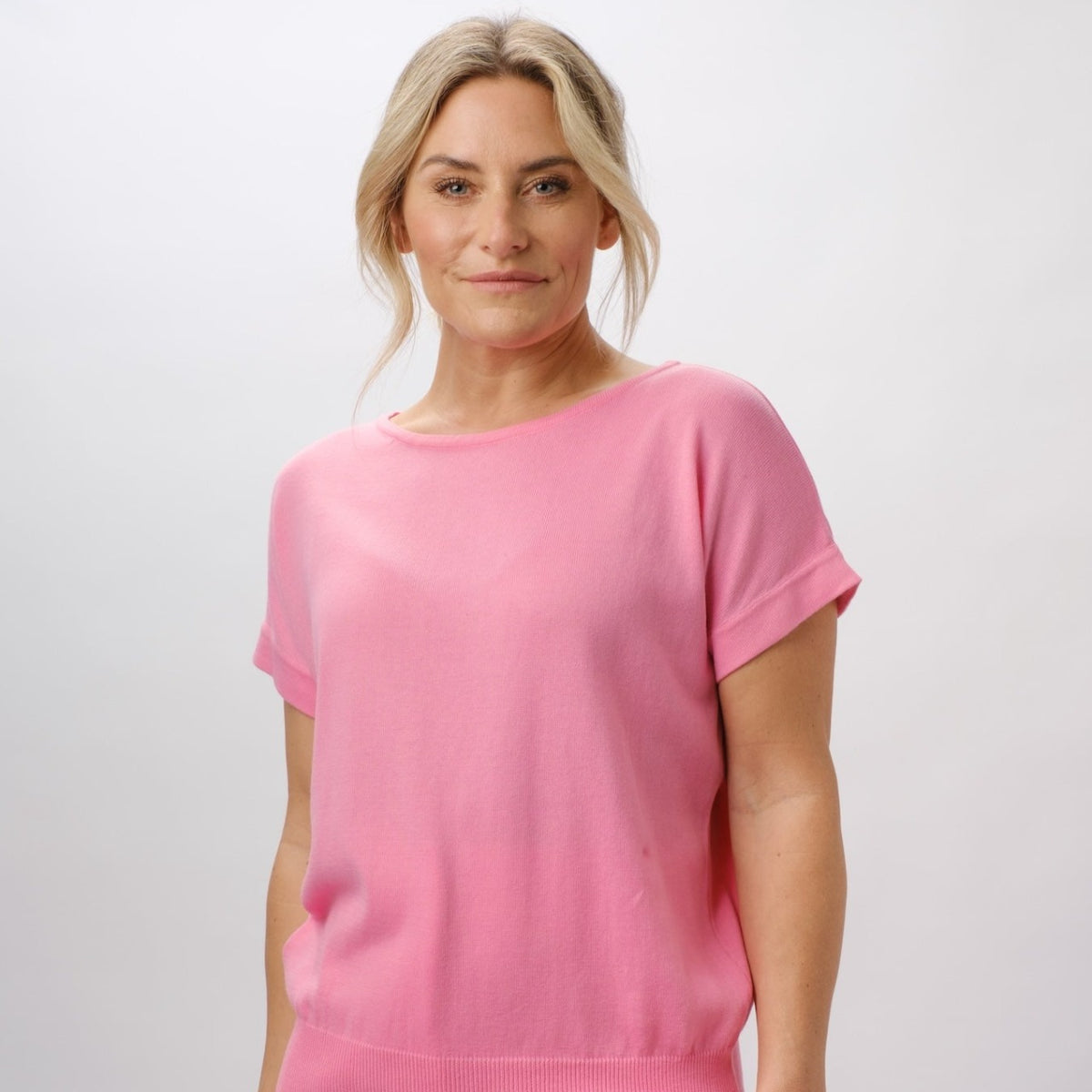 100% PIMA COTTON BLUSH PINK BOAT NECK