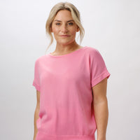 100% PIMA COTTON BLUSH PINK BOAT NECK