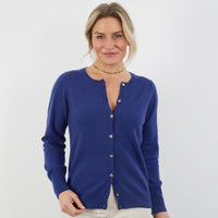 100% CASHMERE FRENCH NAVY BUTTON THROUGH CARDIGAN