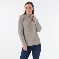 CASHMERE / COTTON PALE GREY RIB ROLL