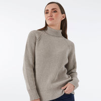 CASHMERE / COTTON PALE GREY RIB ROLL