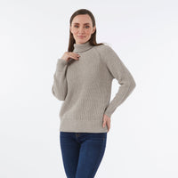 CASHMERE / COTTON PALE GREY RIB ROLL
