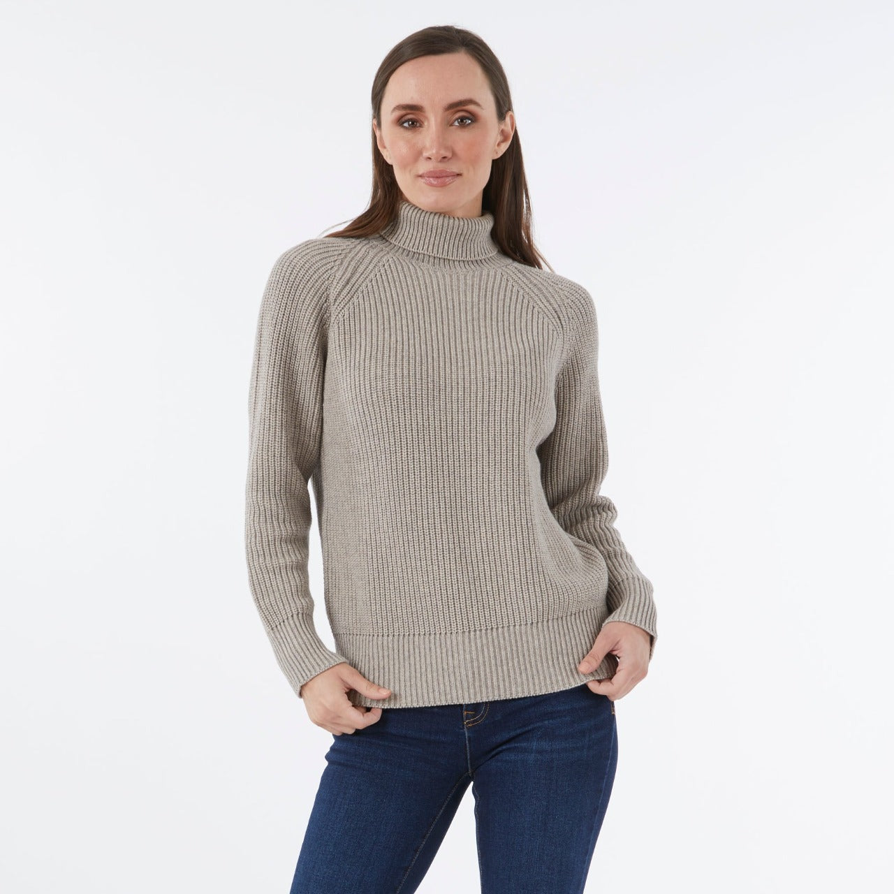 CASHMERE / COTTON PALE GREY RIB ROLL – Linea Azzurro