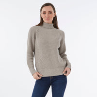 CASHMERE / COTTON PALE GREY RIB ROLL