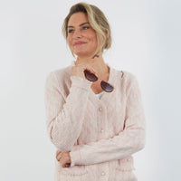 100% SUPERFINE MERINO PINK CARDIGAN