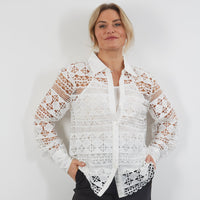 WHITE LACE SHIRT WITH CAMISOLE