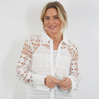 WHITE LACE SHIRT WITH CAMISOLE