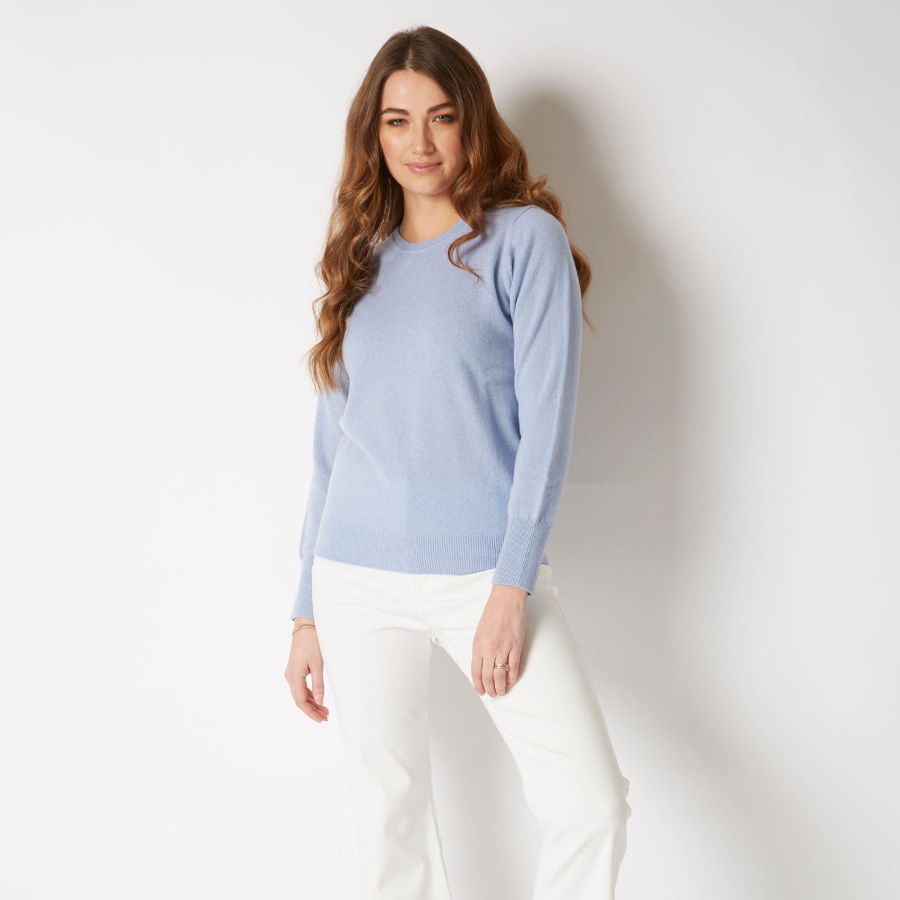 100% CASHMERE OPAL SKY CREW