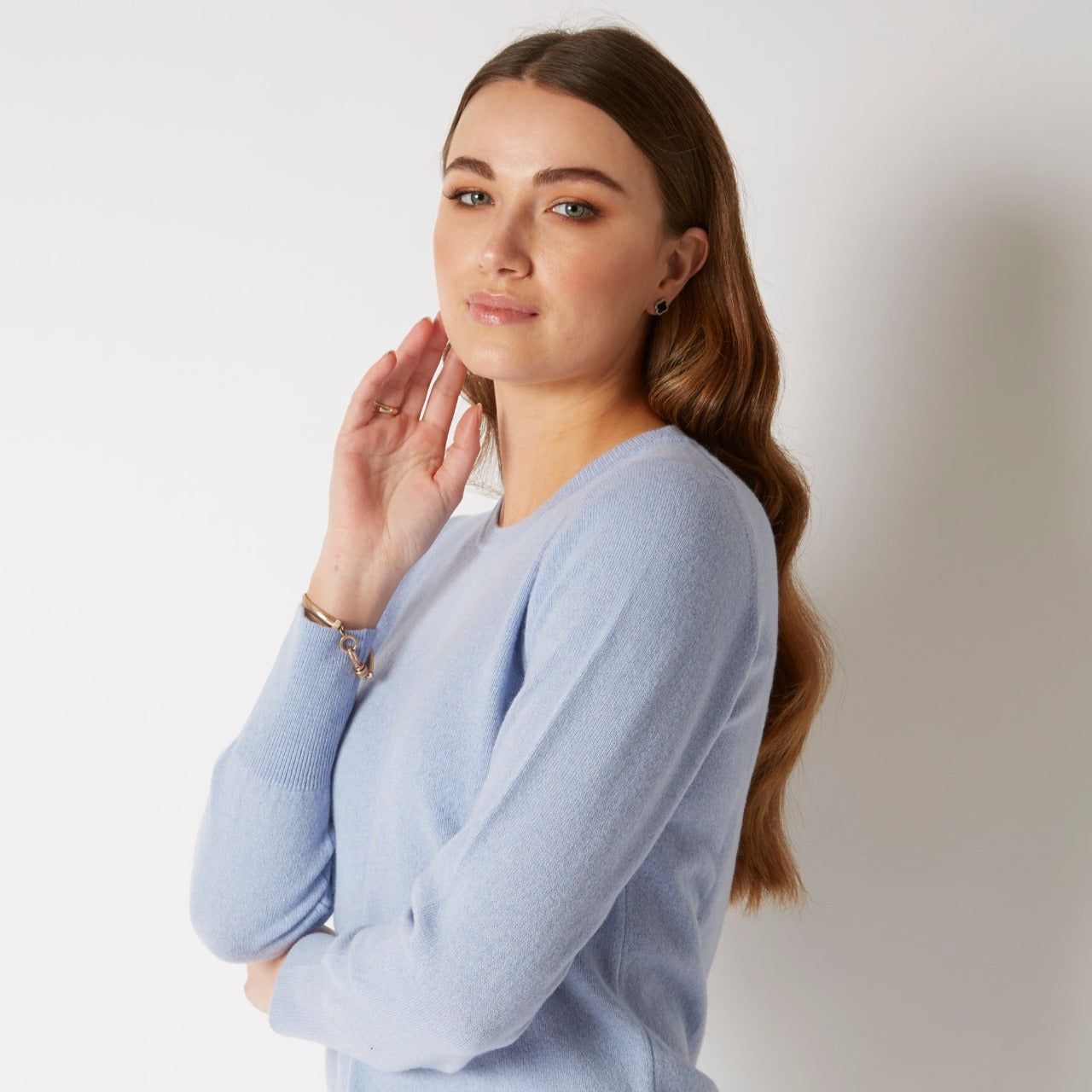 100% CASHMERE OPAL SKY CREW