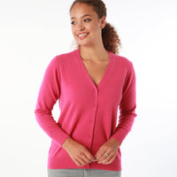 100% CASHMERE FUCHSIA CARDIGAN