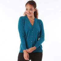 100% CASHMERE KINGFISHER CARDIGAN