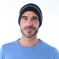 100% CASHMERE CHARCOAL BEANIE