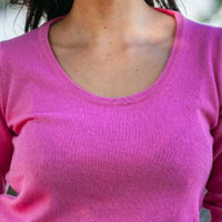 100% CASHMERE PINK SCOOP NECK
