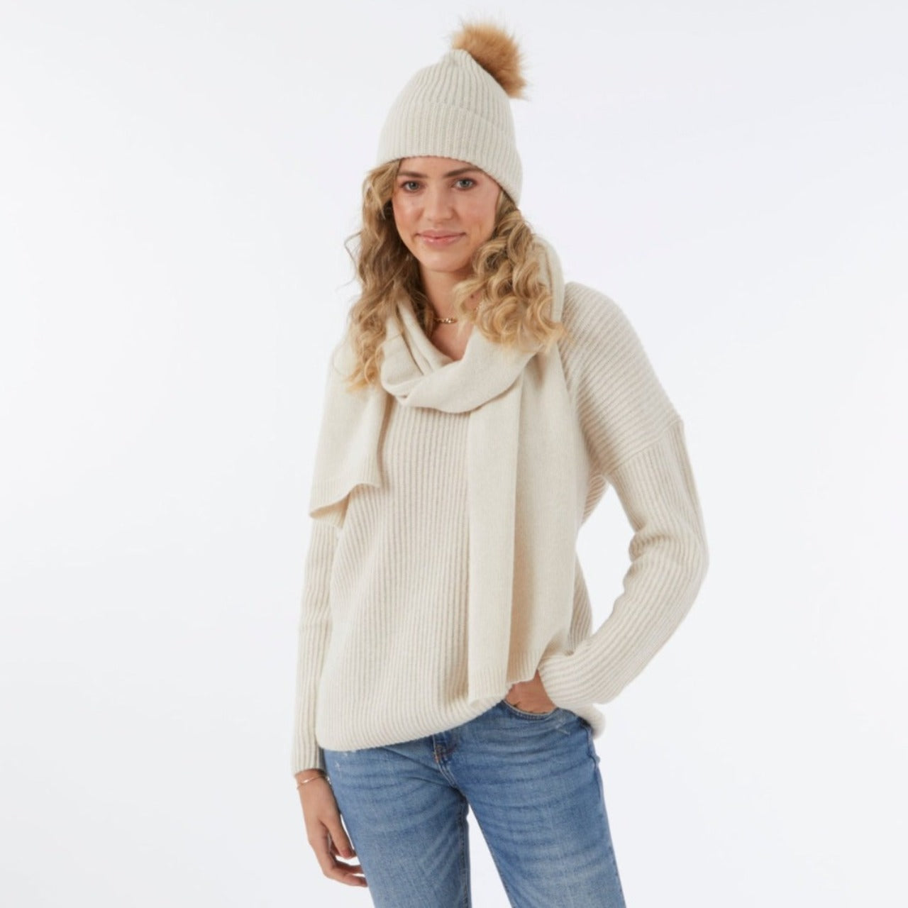 IVORY PLAIN SCARF