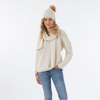 IVORY POM BEANIE