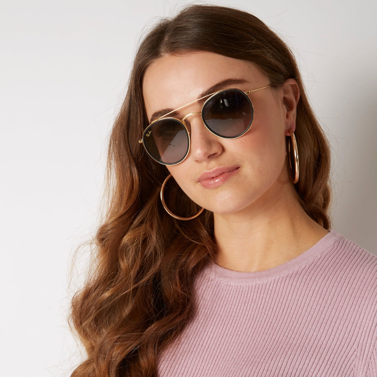 COTTON CASHMERE ORCHID PINK RIB CREW