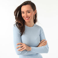 COTTON CASHMERE SKY RIB CREW